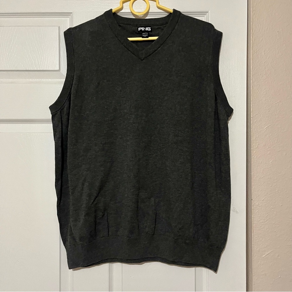 PING Men's Charcoal V-Neck Sweater Vest XXL